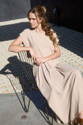 Short Sleeve Cropped Boxy Linen Blouse