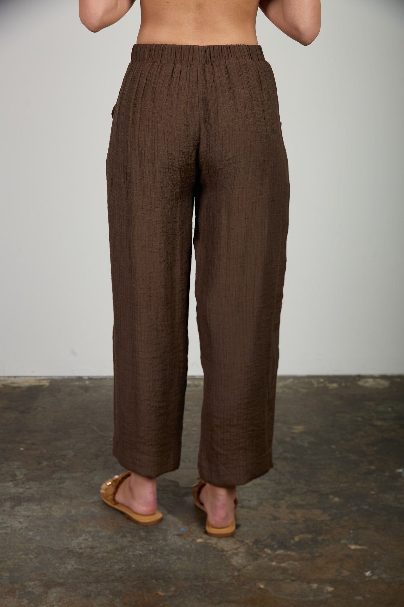 Textured High Elastic Waist Lounge Pants