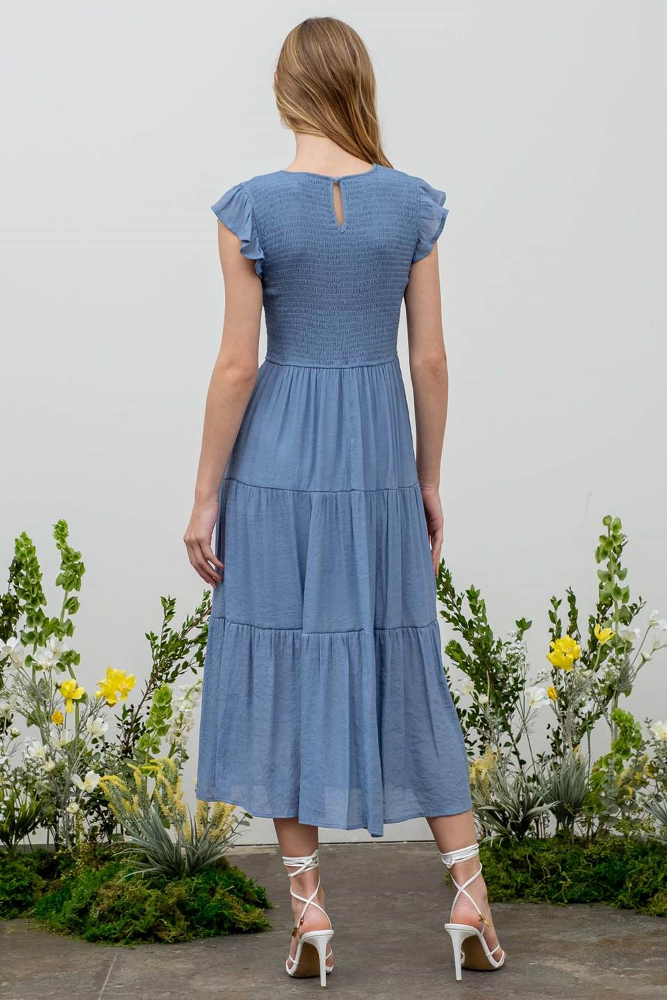 Smocked Tiered Midi Dress