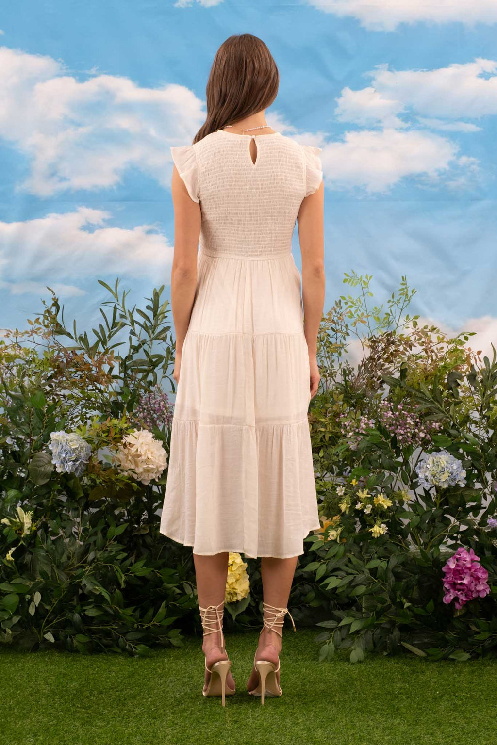 Smocked Tiered Midi Dress