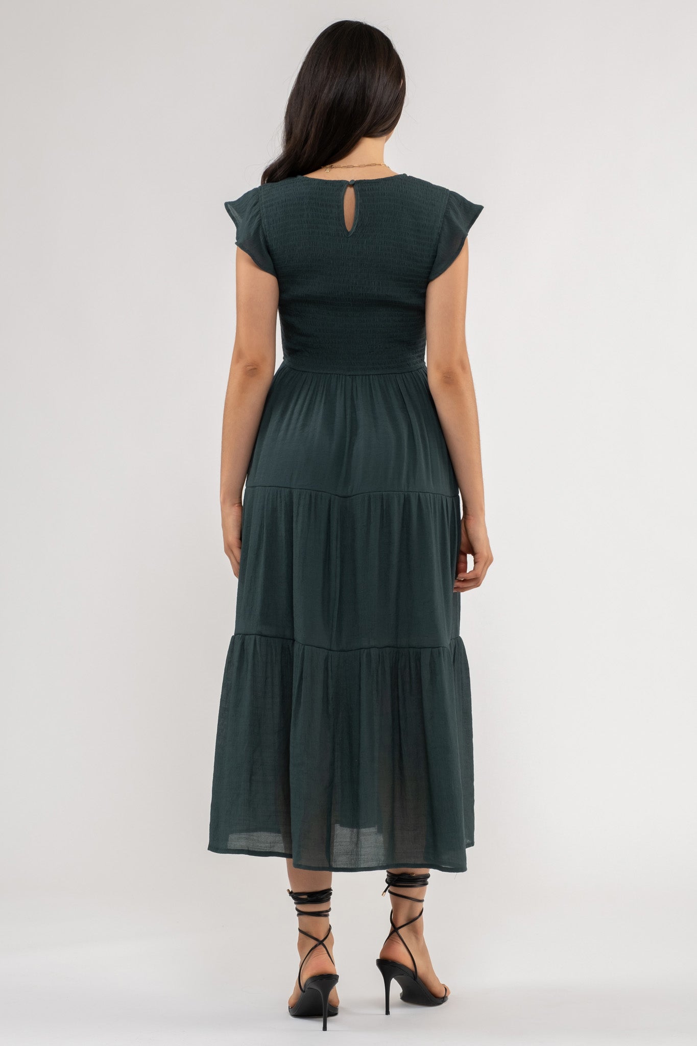Smocked Tiered Midi Dress