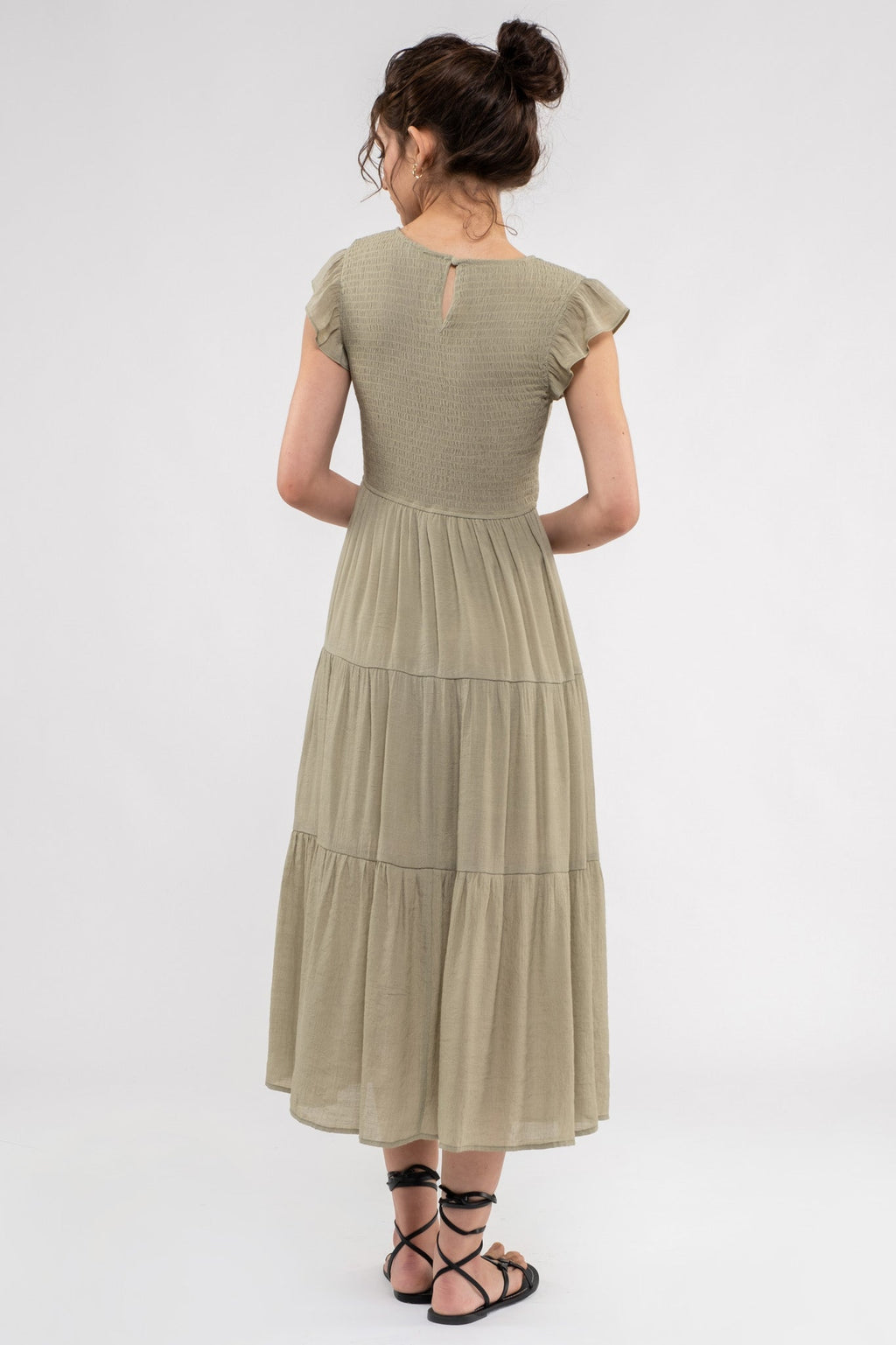 Smocked Tiered Midi Dress