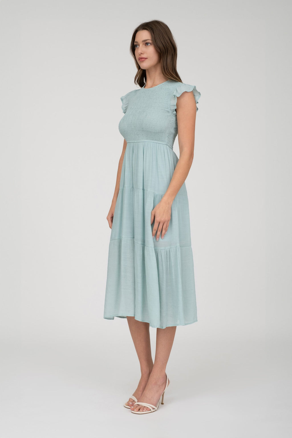Smocked Tiered Midi Dress