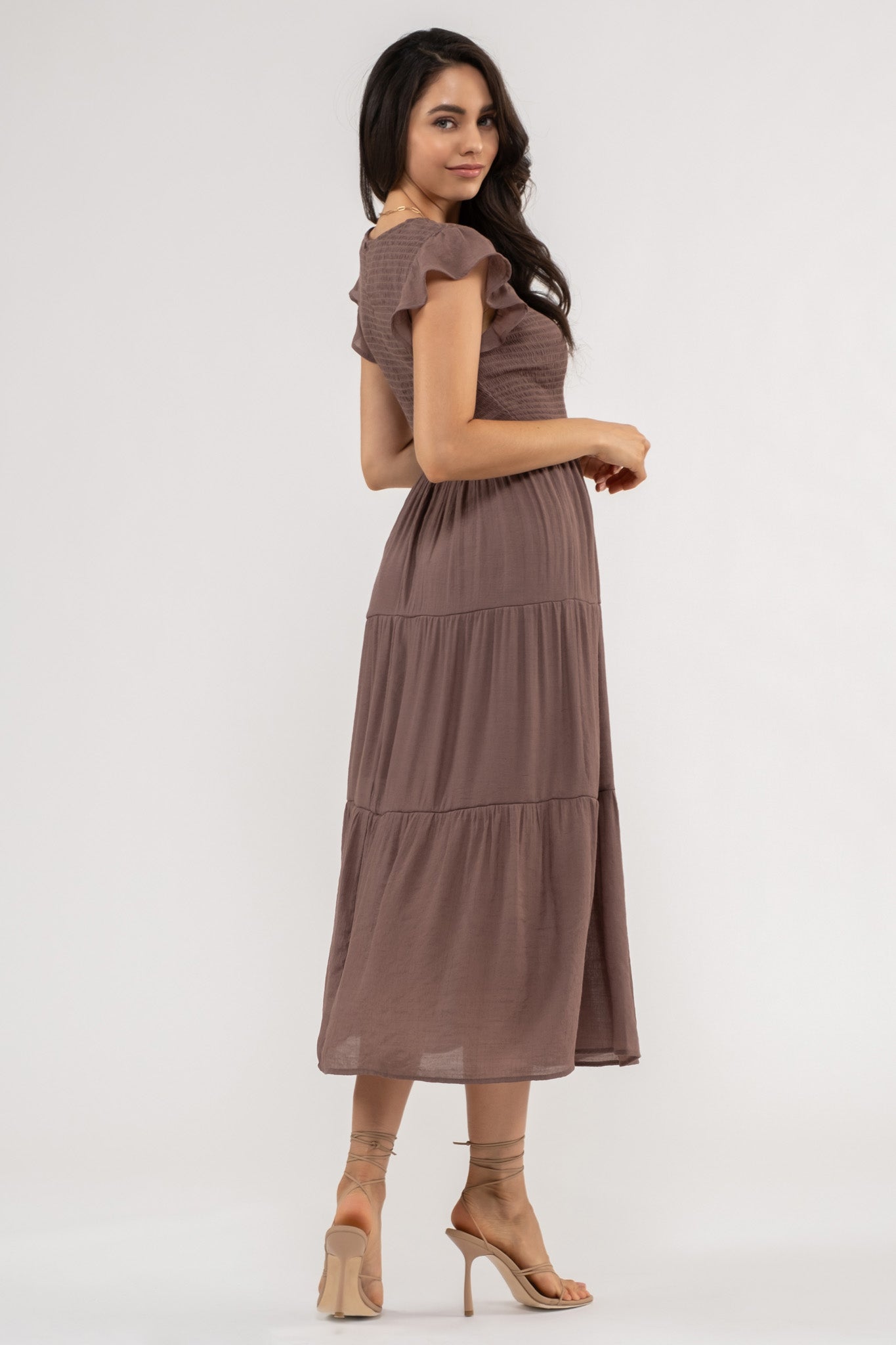 Smocked Tiered Midi Dress