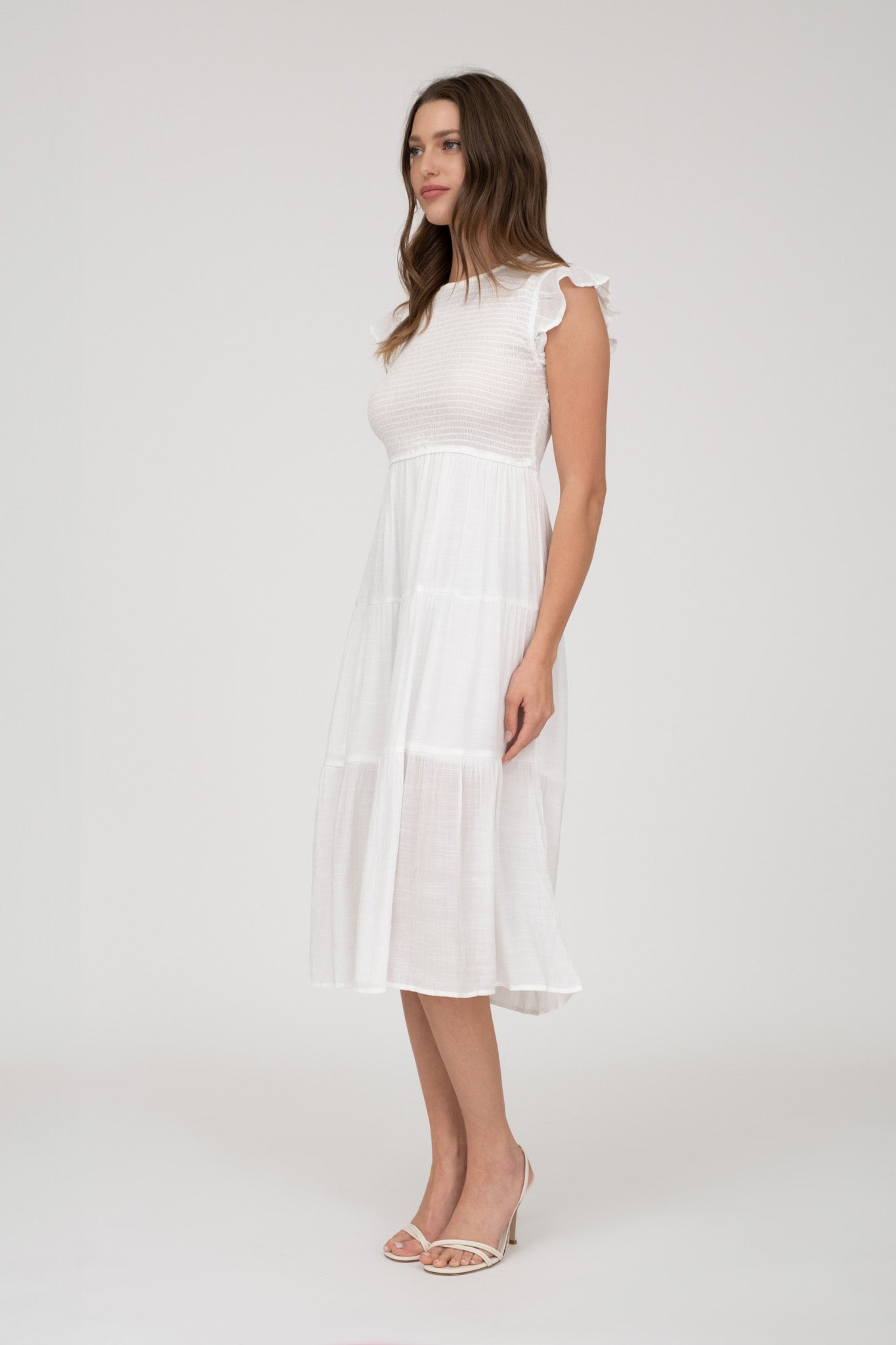 Smocked Tiered Midi Dress