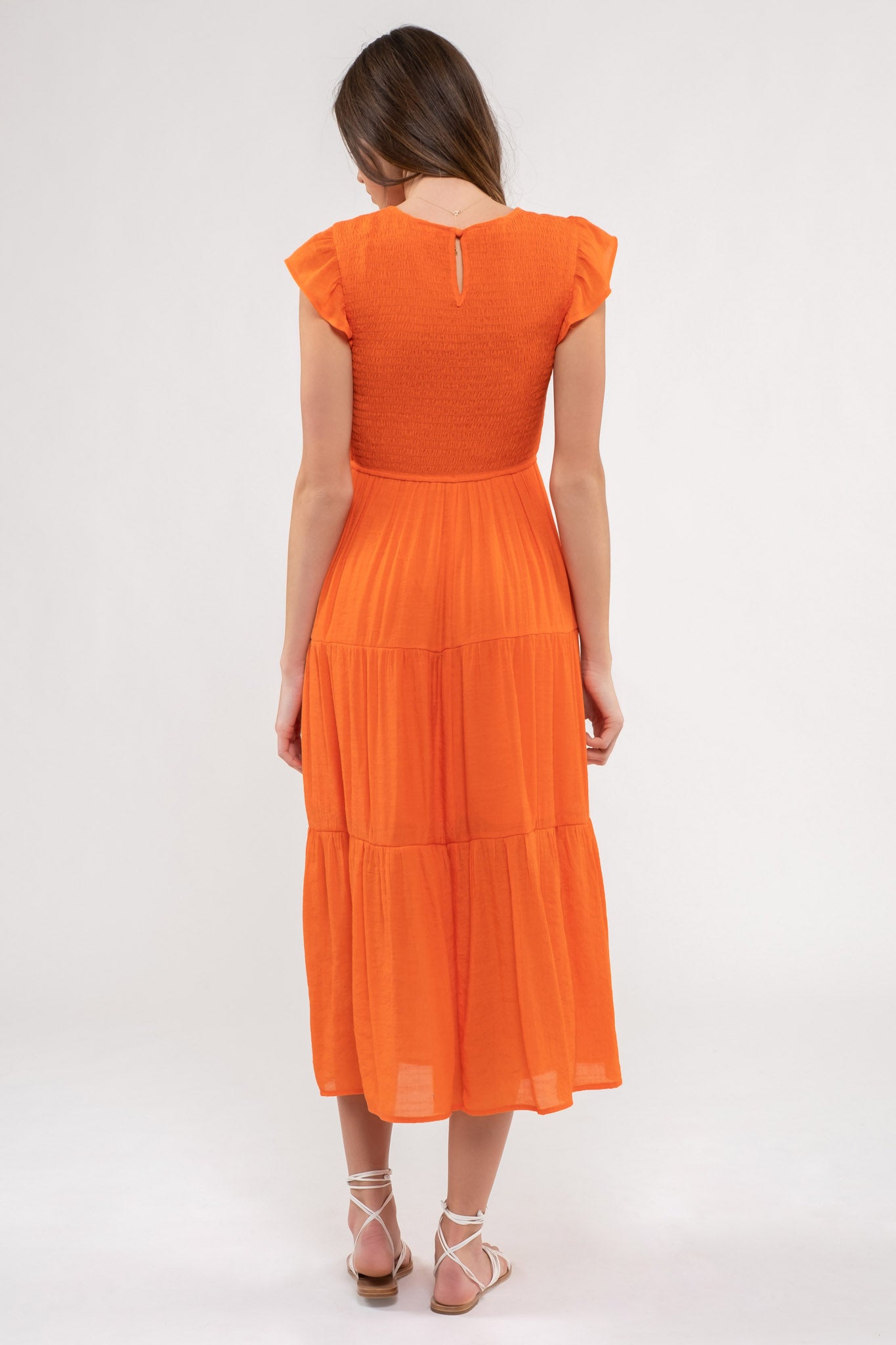 Smocked Tiered Midi Dress