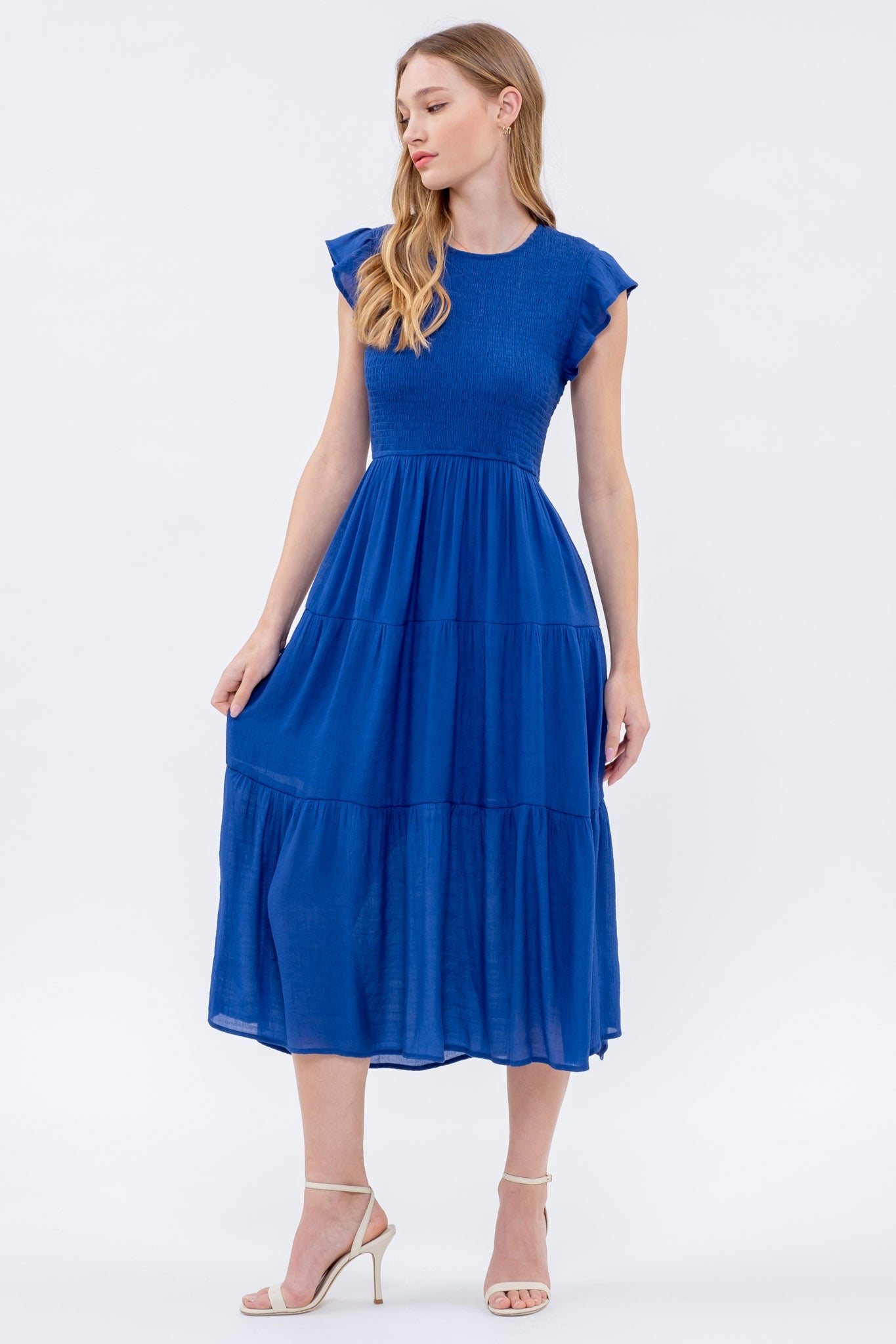 Smocked Tiered Midi Dress