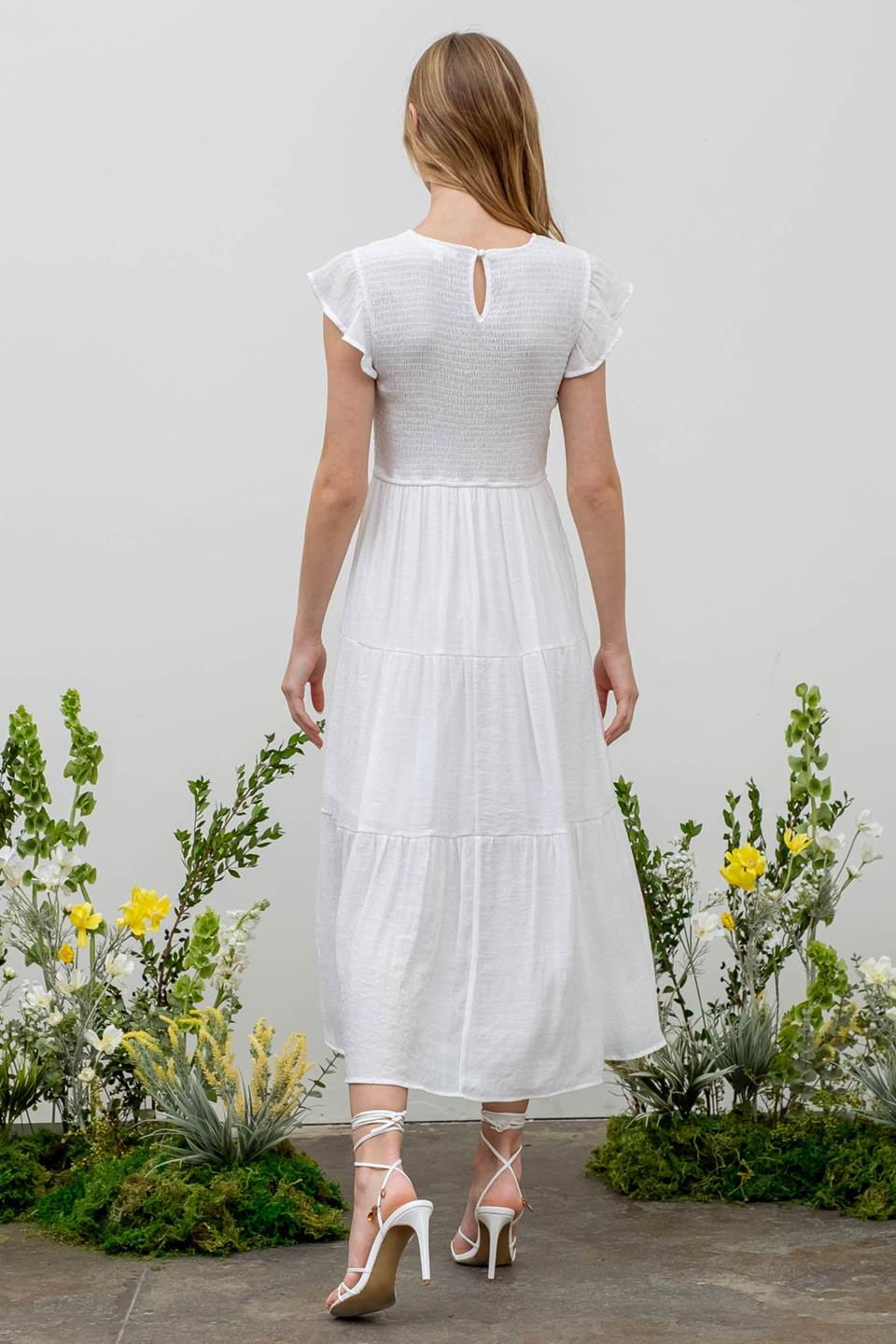 Smocked Tiered Midi Dress