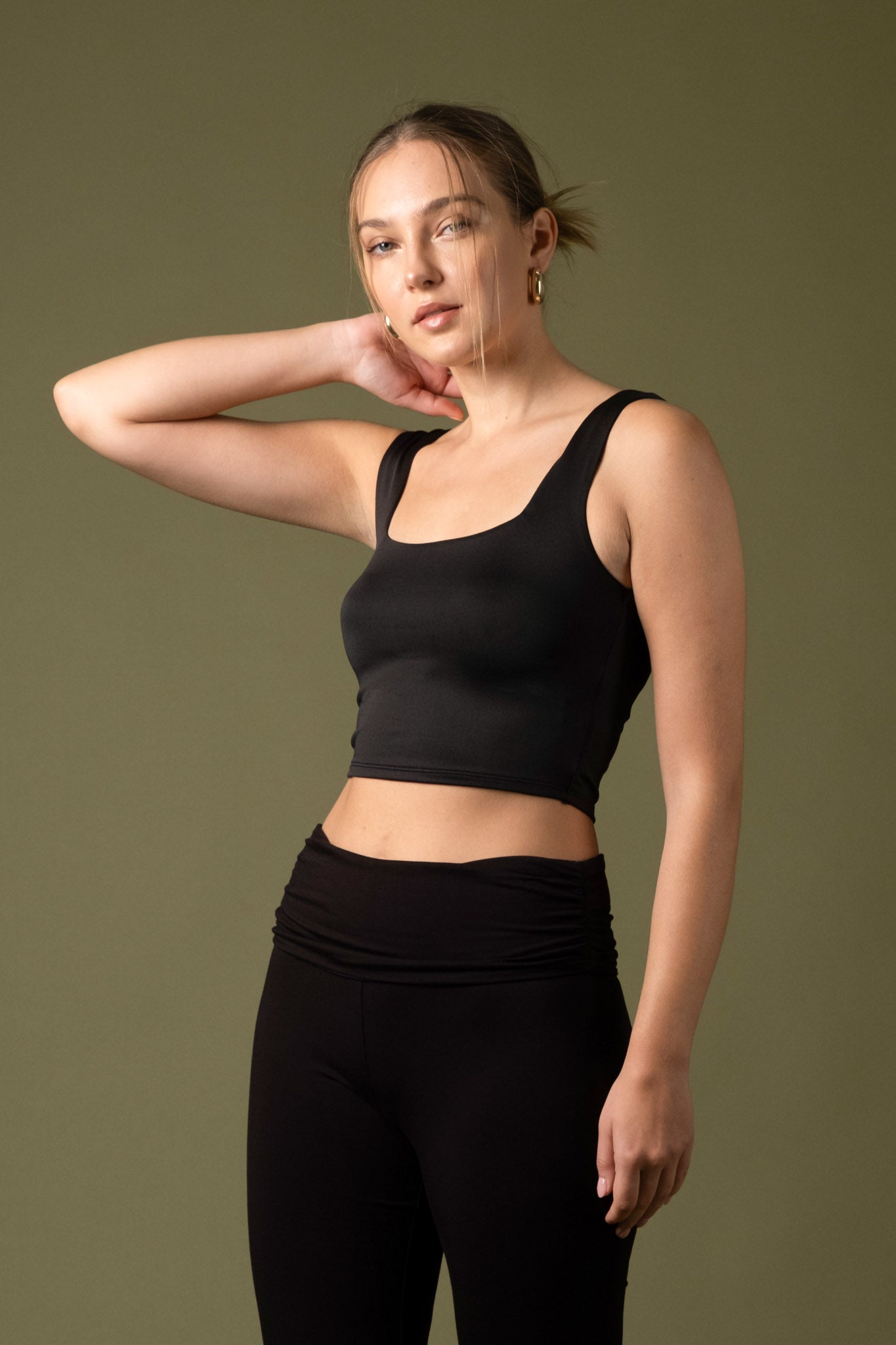 Reversible Cropped Square Neck Tank