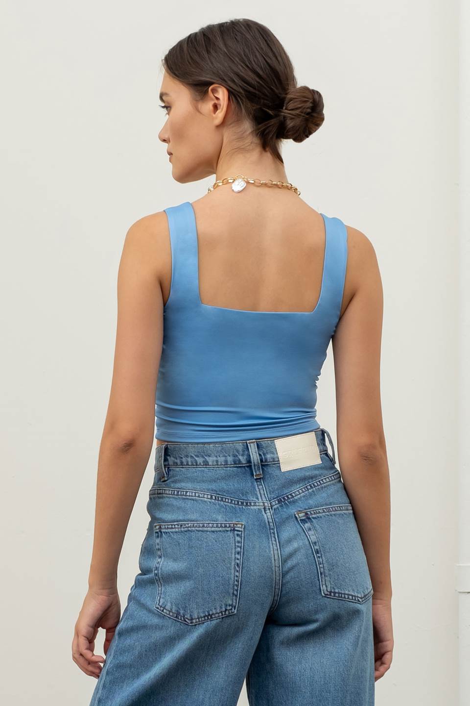Reversible Cropped Square Neck Tank