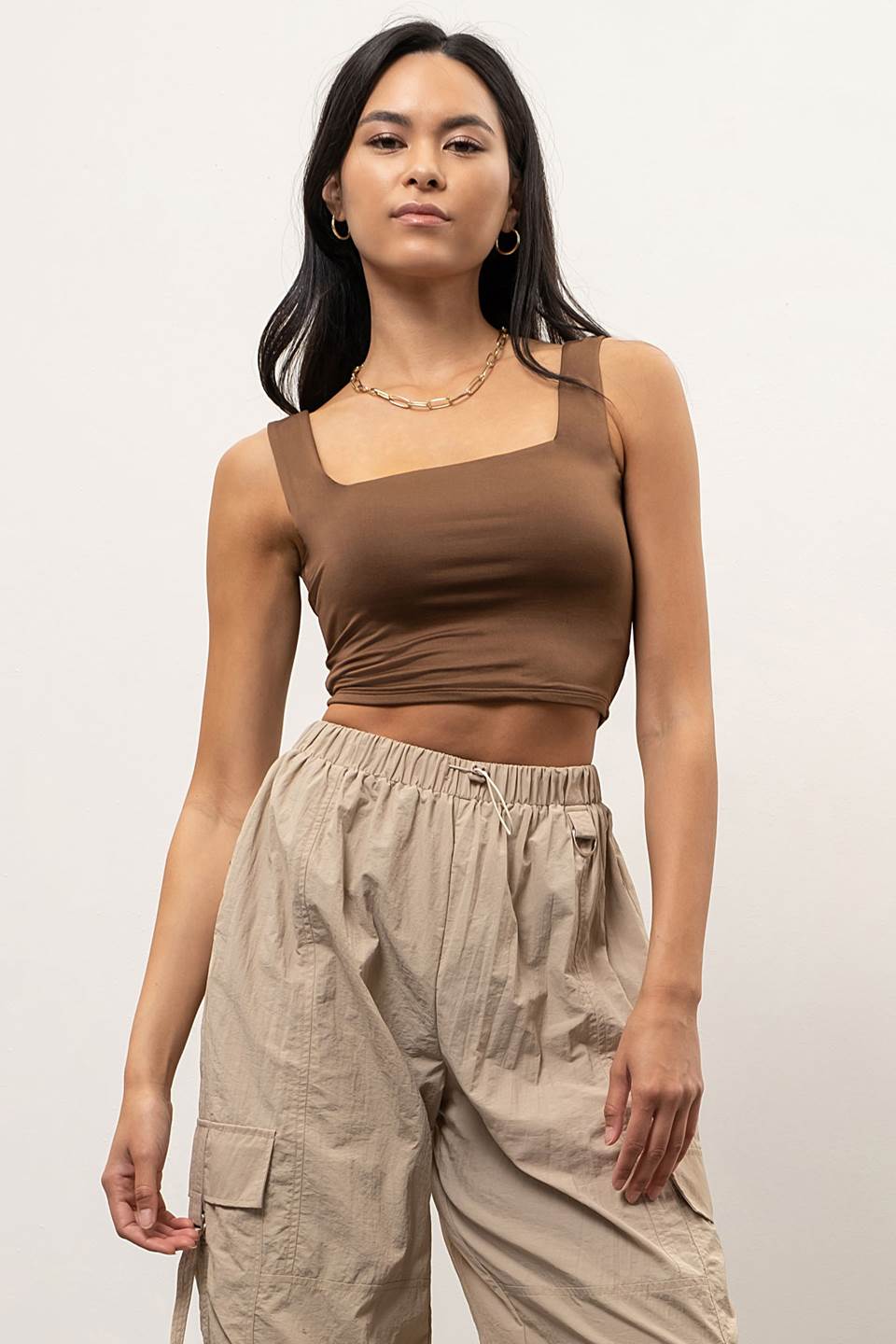 Reversible Cropped Square Neck Tank