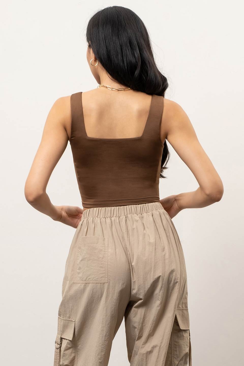 Reversible Cropped Square Neck Tank