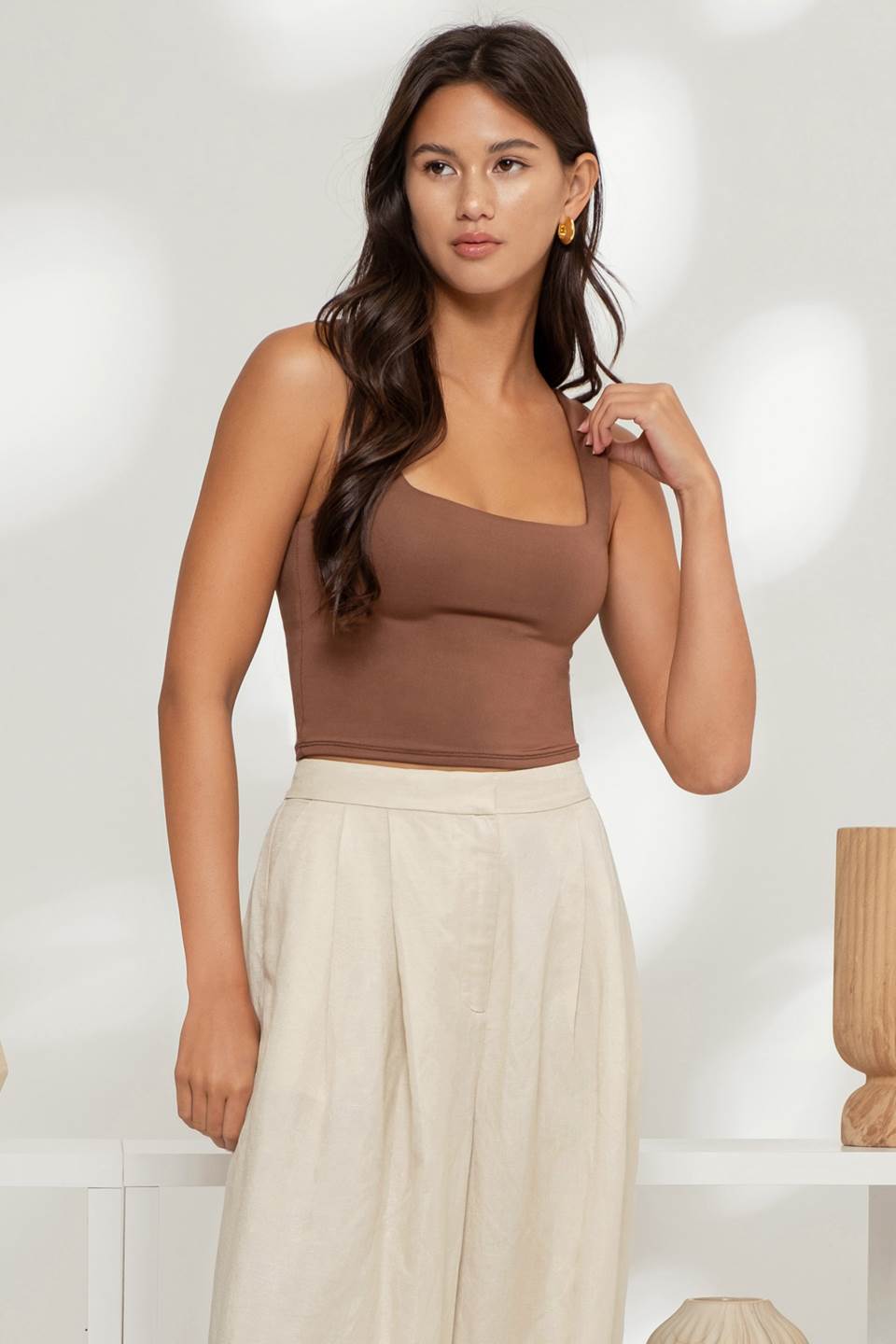 Reversible Cropped Square Neck Tank