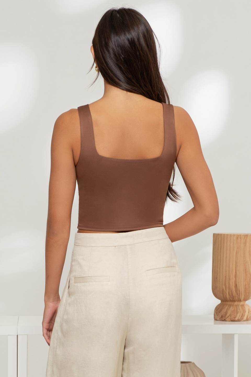 Reversible Cropped Square Neck Tank