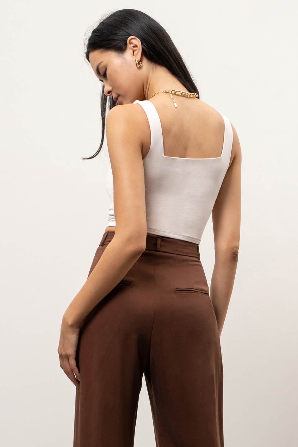 Reversible Cropped Square Neck Tank