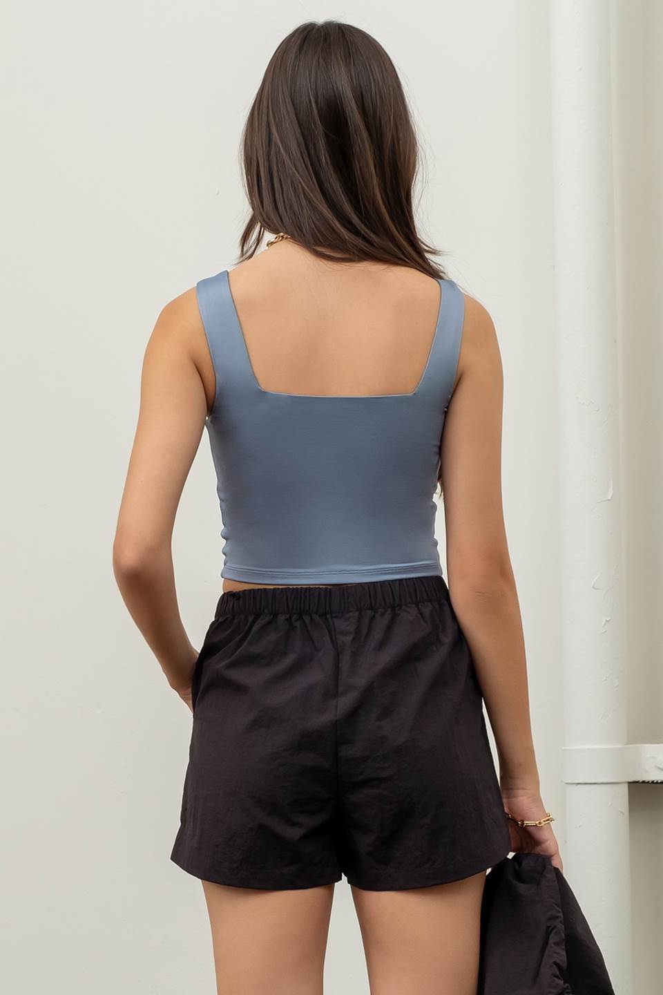 Reversible Cropped Square Neck Tank