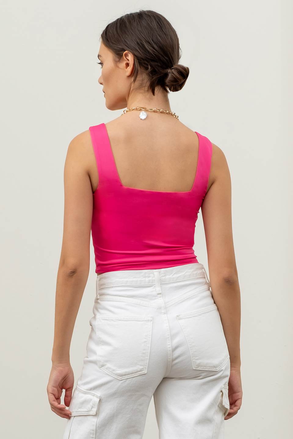 Reversible Cropped Square Neck Tank