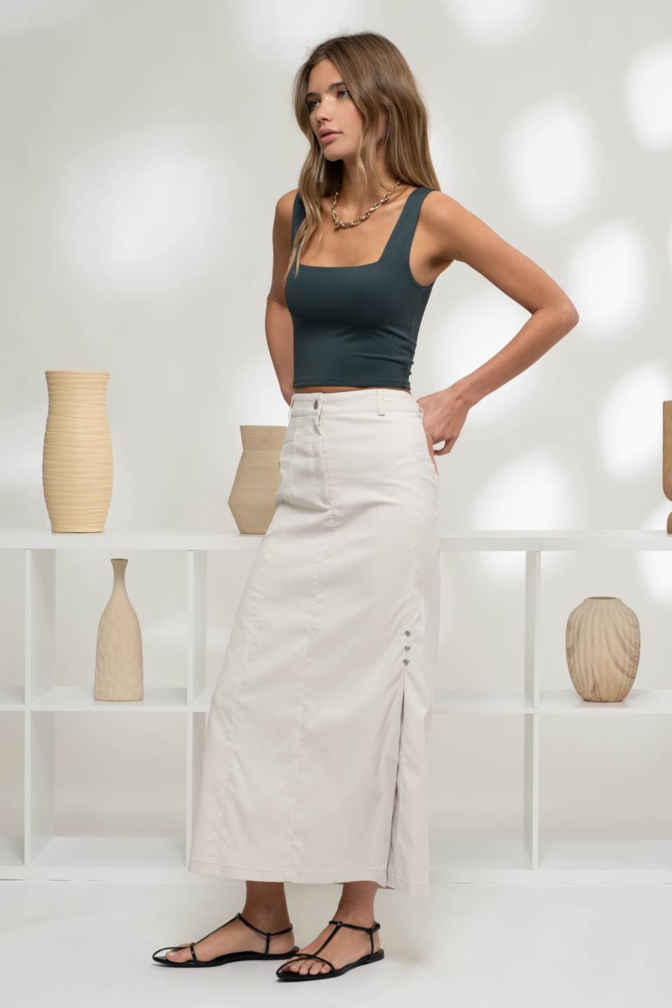 Reversible Cropped Square Neck Tank