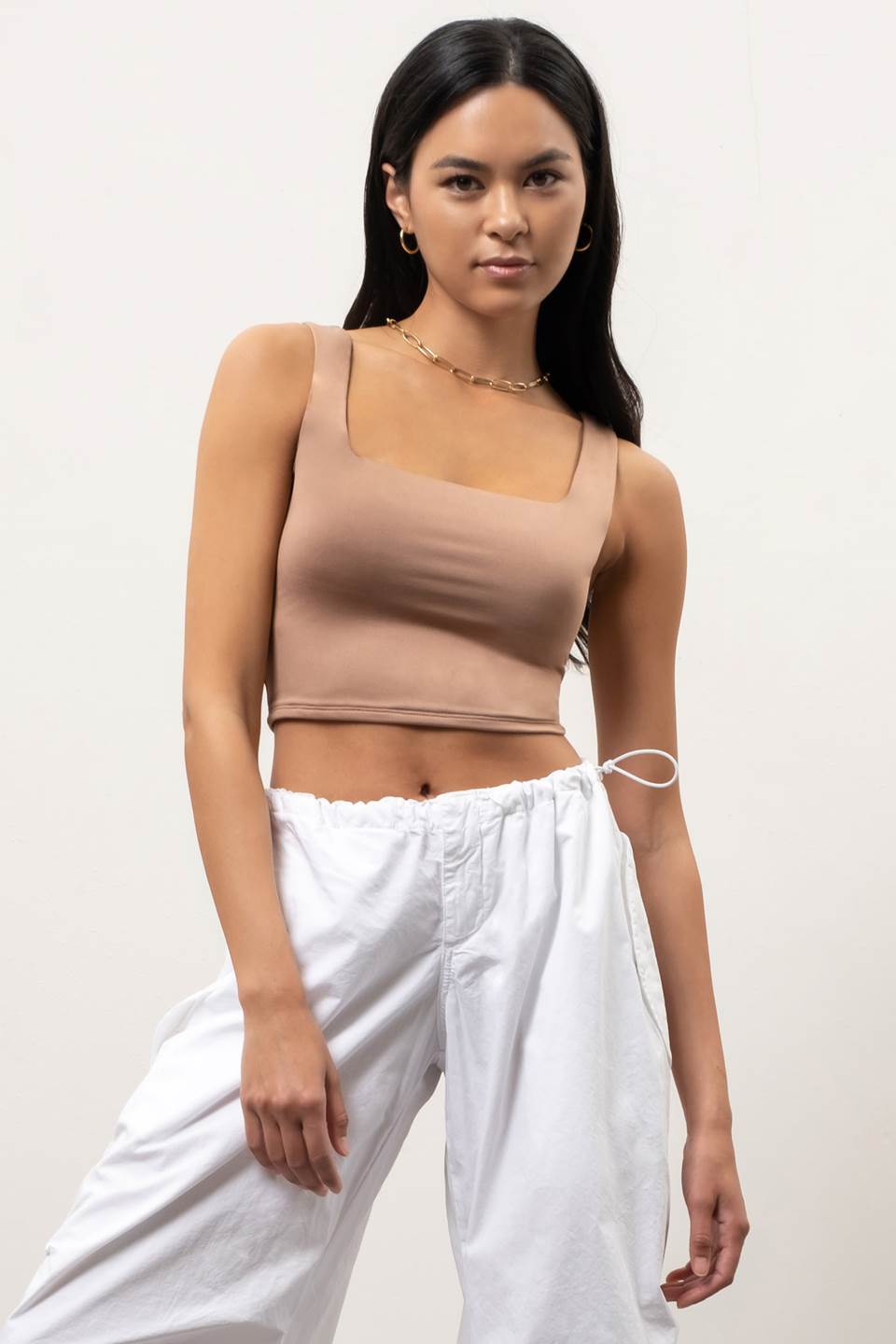 Reversible Cropped Square Neck Tank