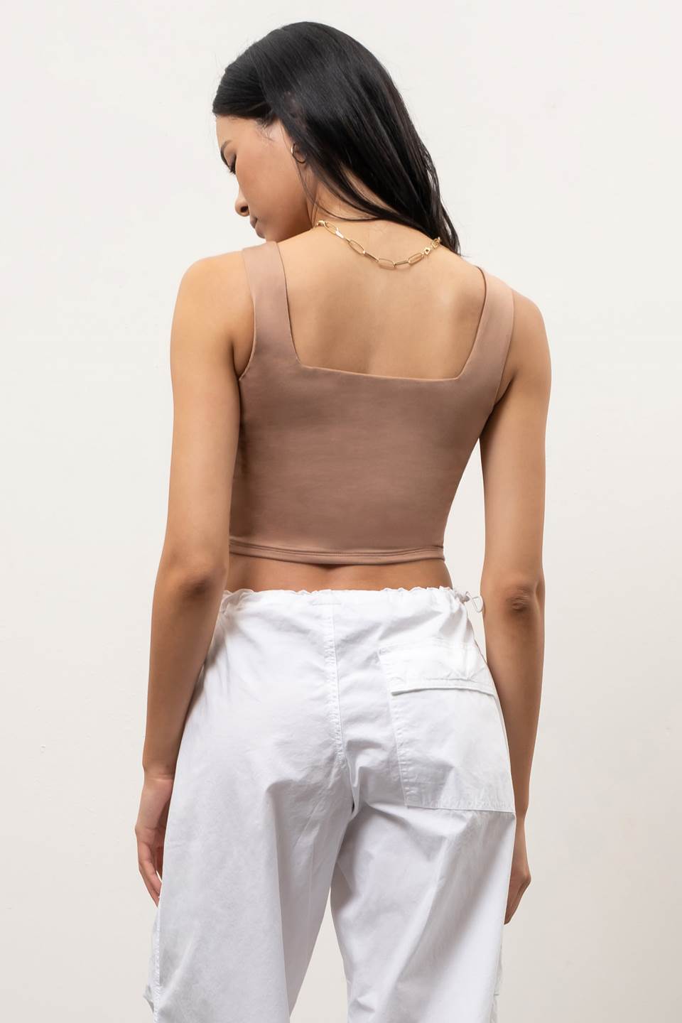 Reversible Cropped Square Neck Tank
