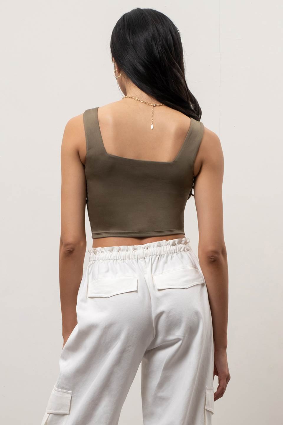 Reversible Cropped Square Neck Tank
