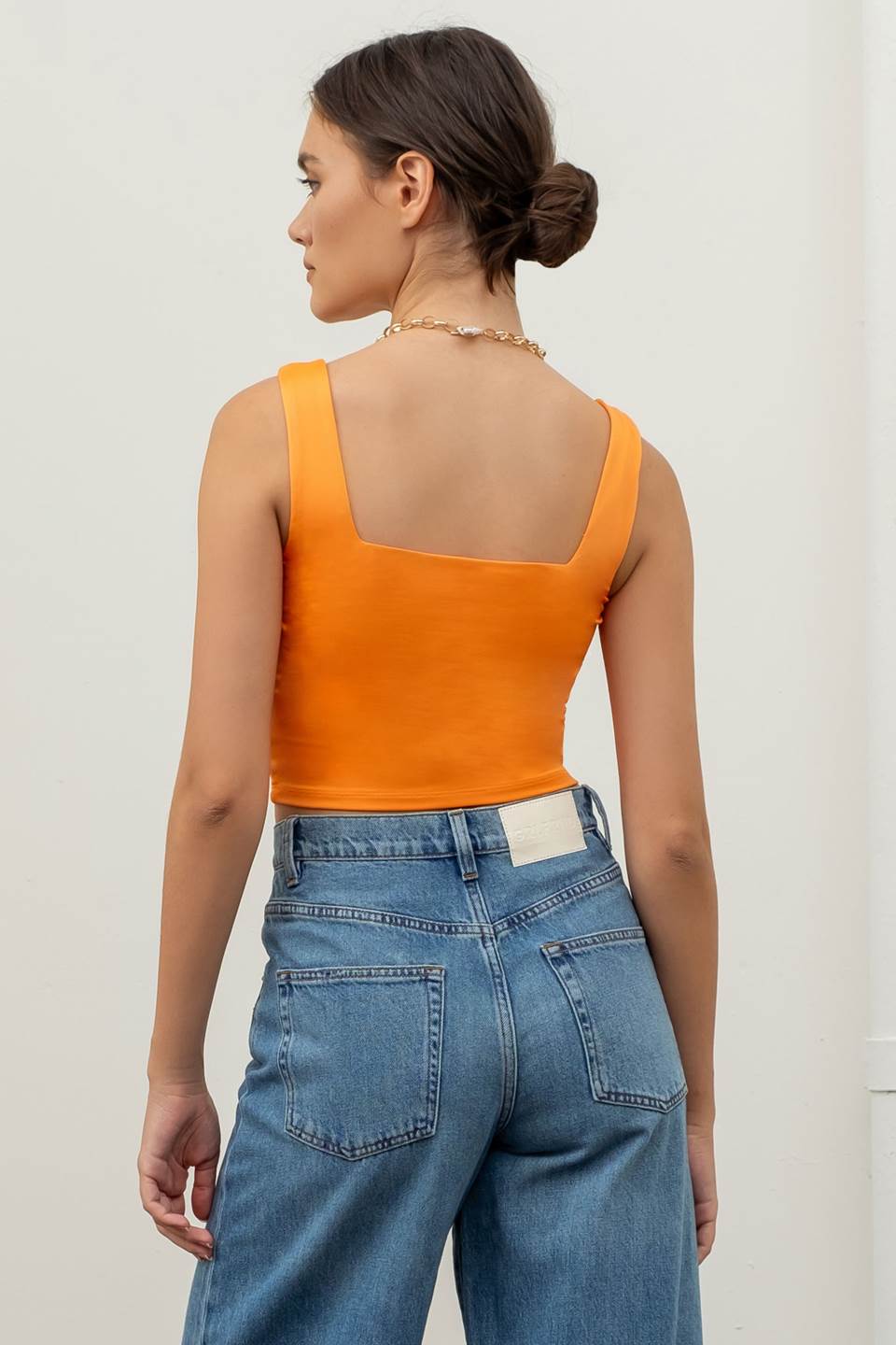 Reversible Cropped Square Neck Tank