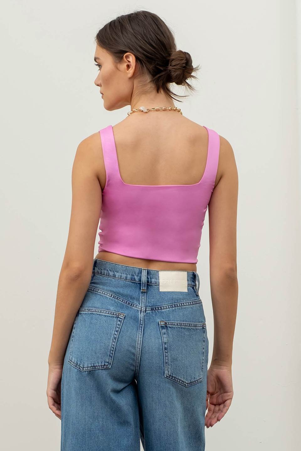 Reversible Cropped Square Neck Tank