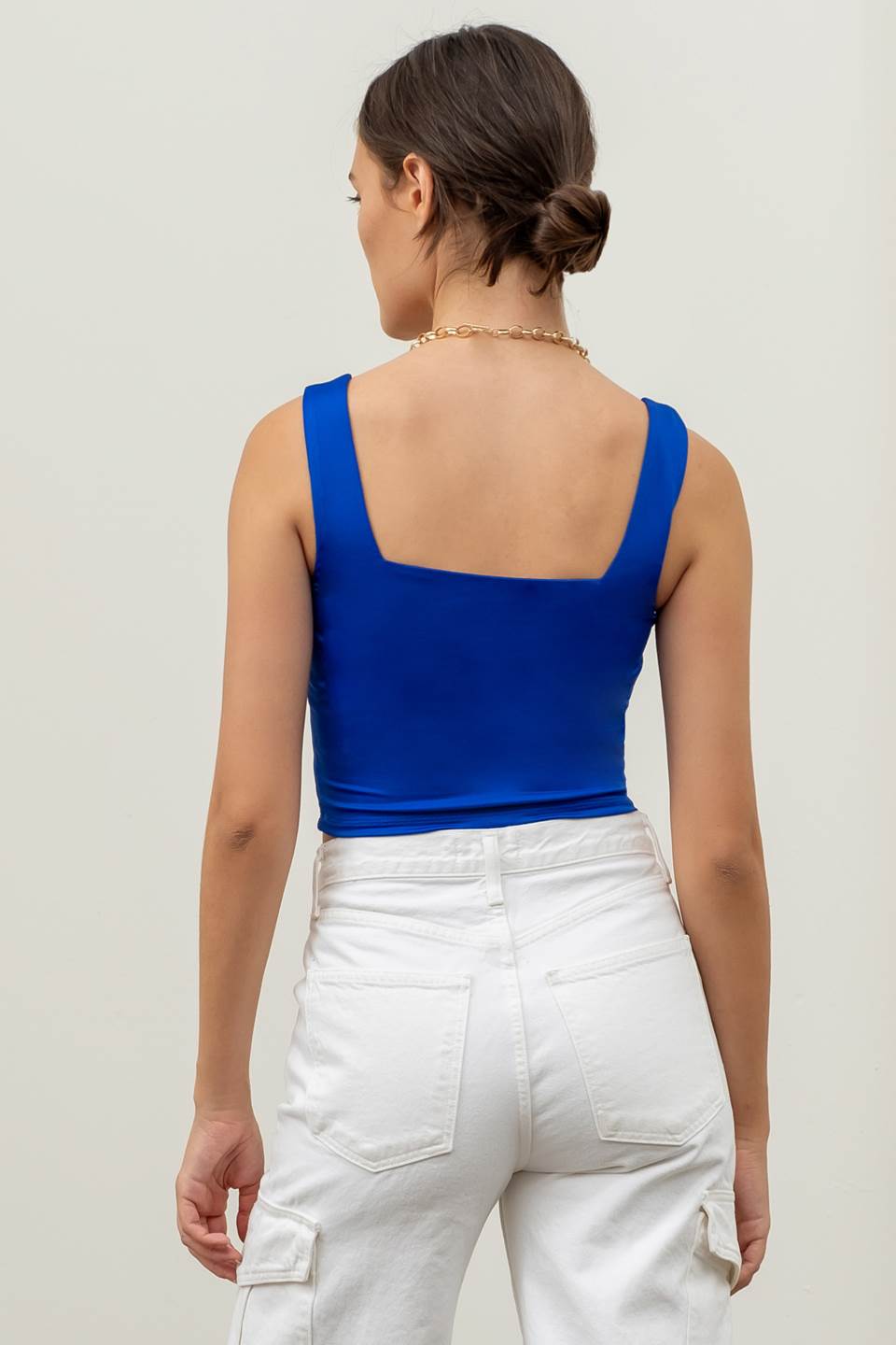 Reversible Cropped Square Neck Tank