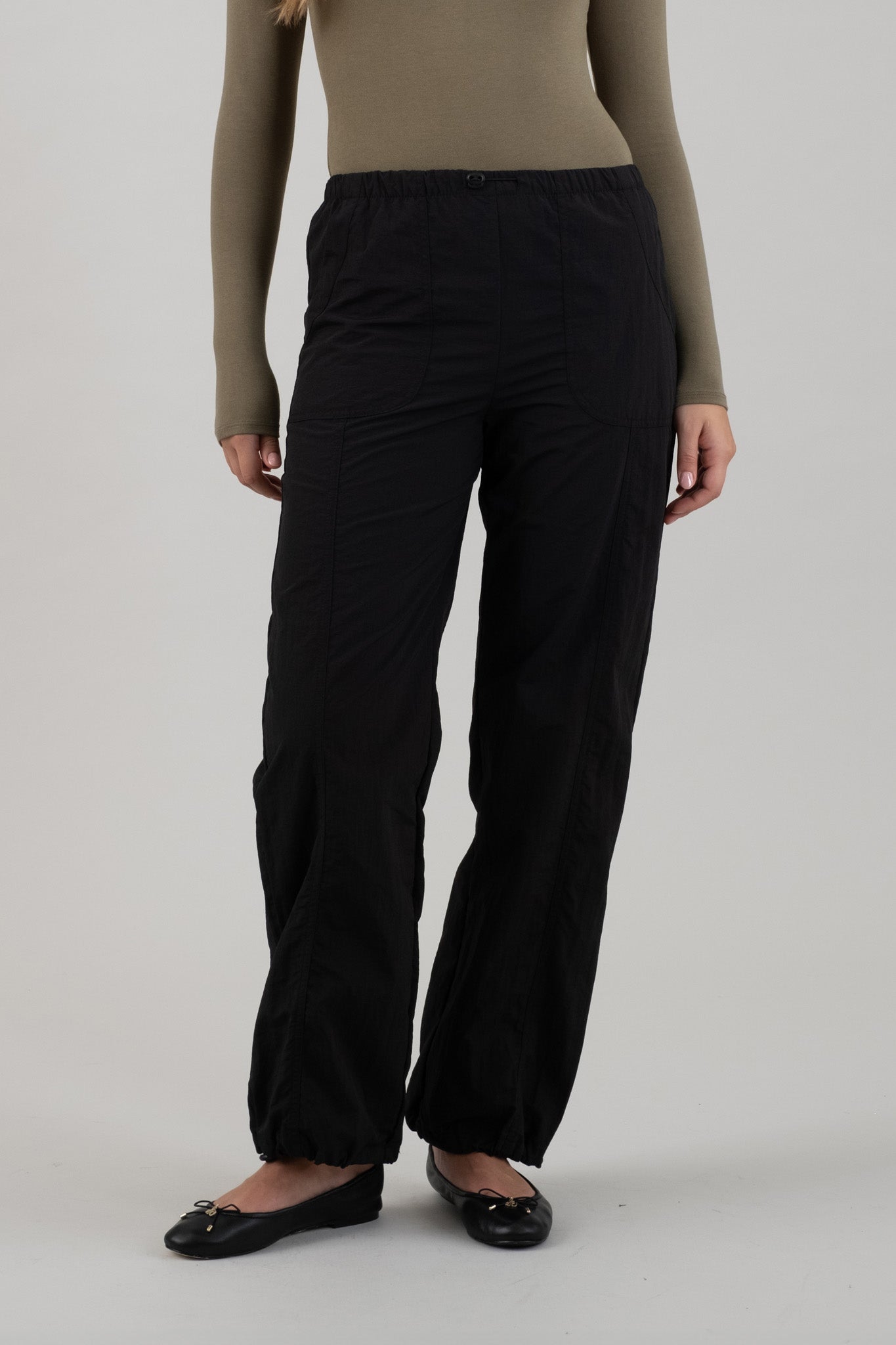 Drawstring Nylon Joggers