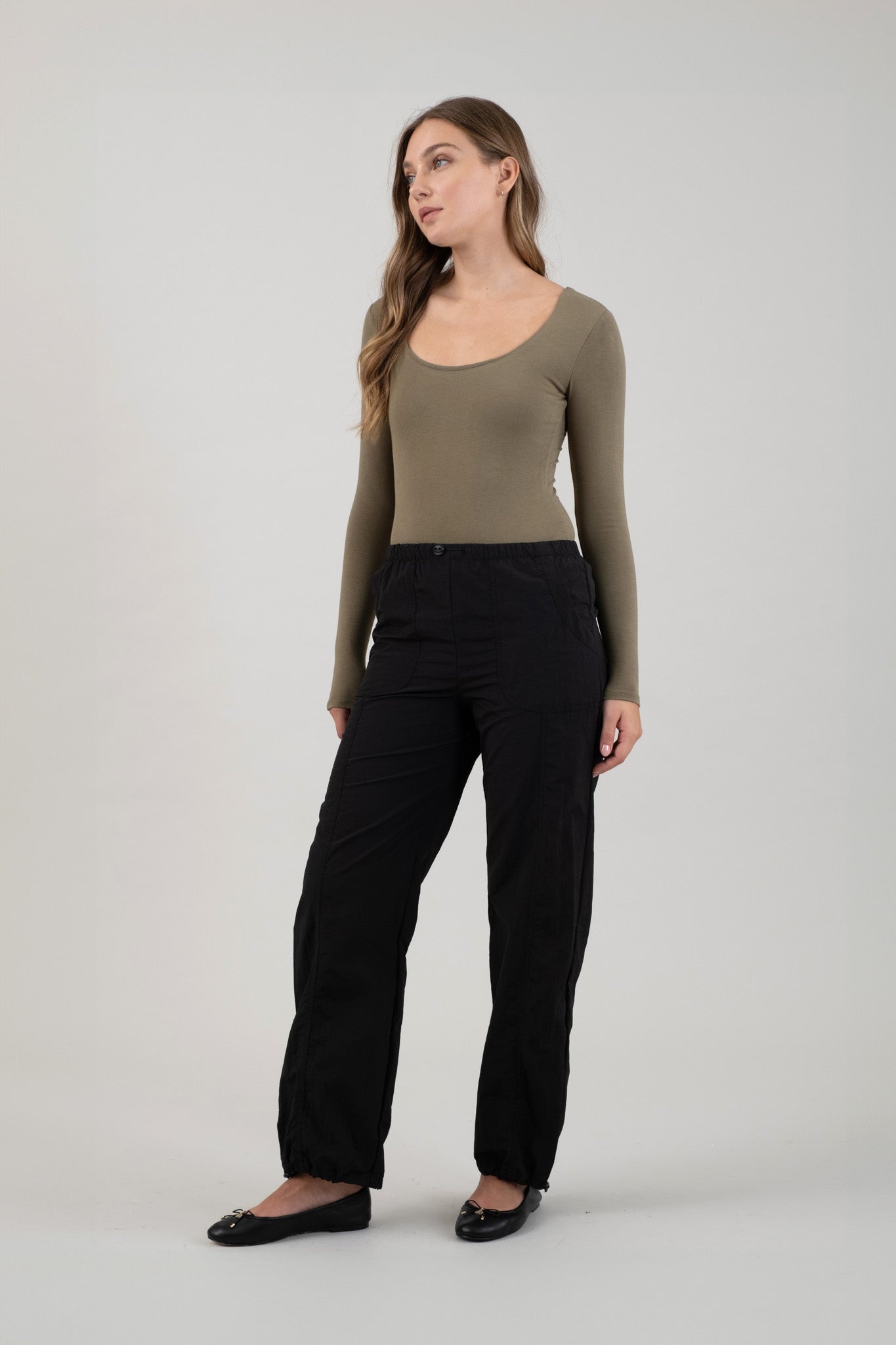 Drawstring Nylon Joggers