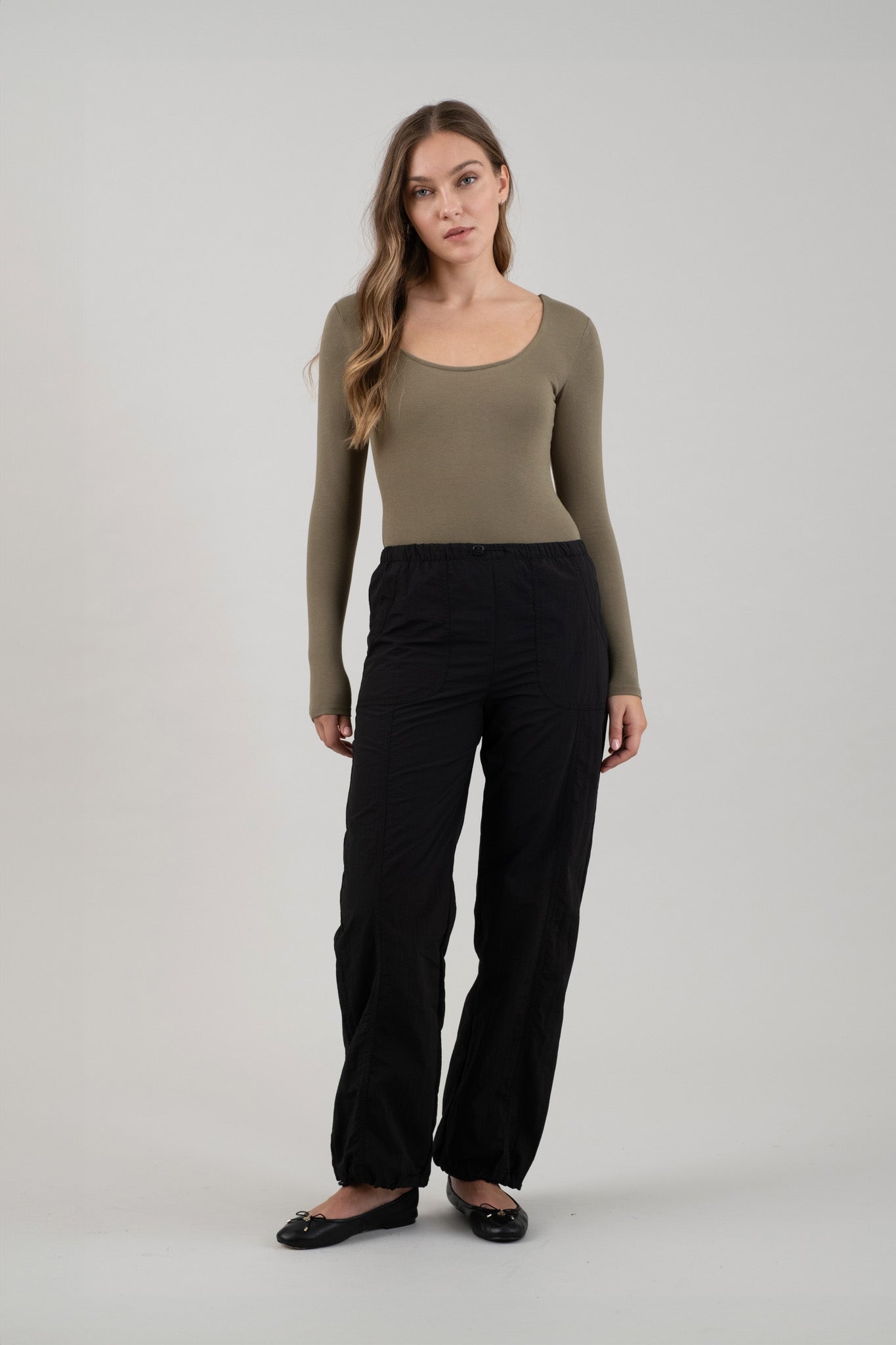 Drawstring Nylon Joggers