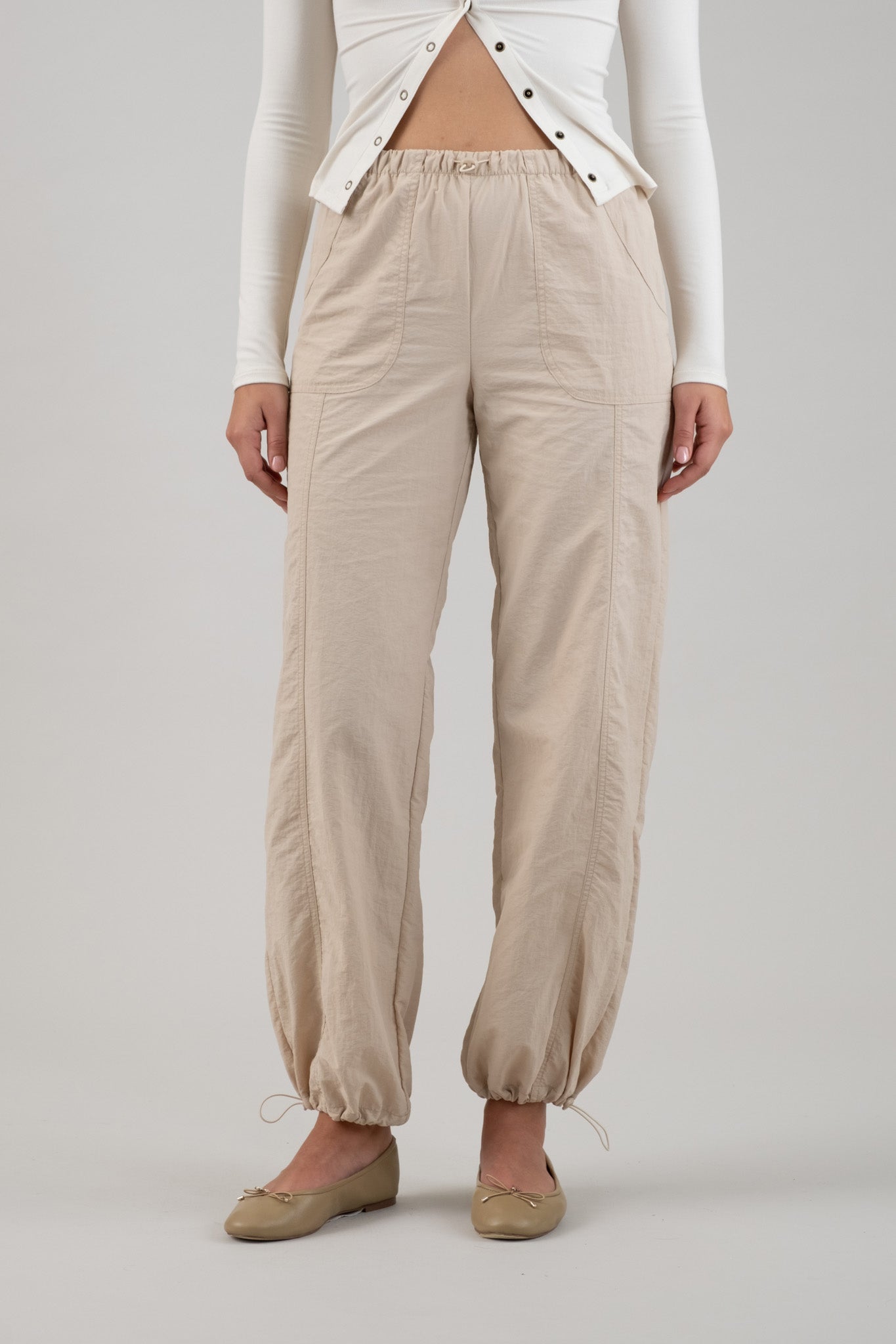 Drawstring Nylon Joggers