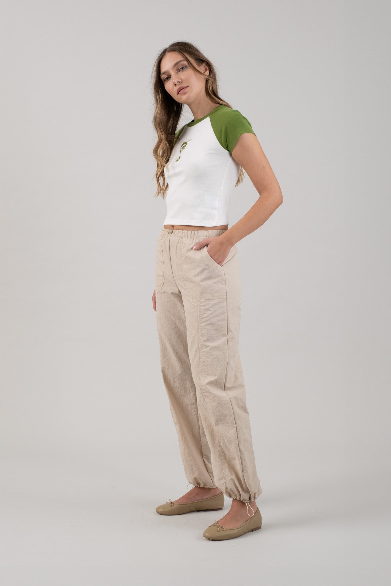 Drawstring Nylon Joggers
