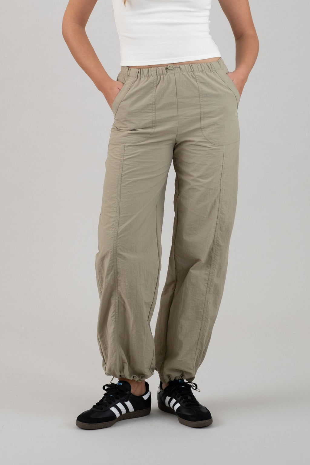 Drawstring Nylon Joggers