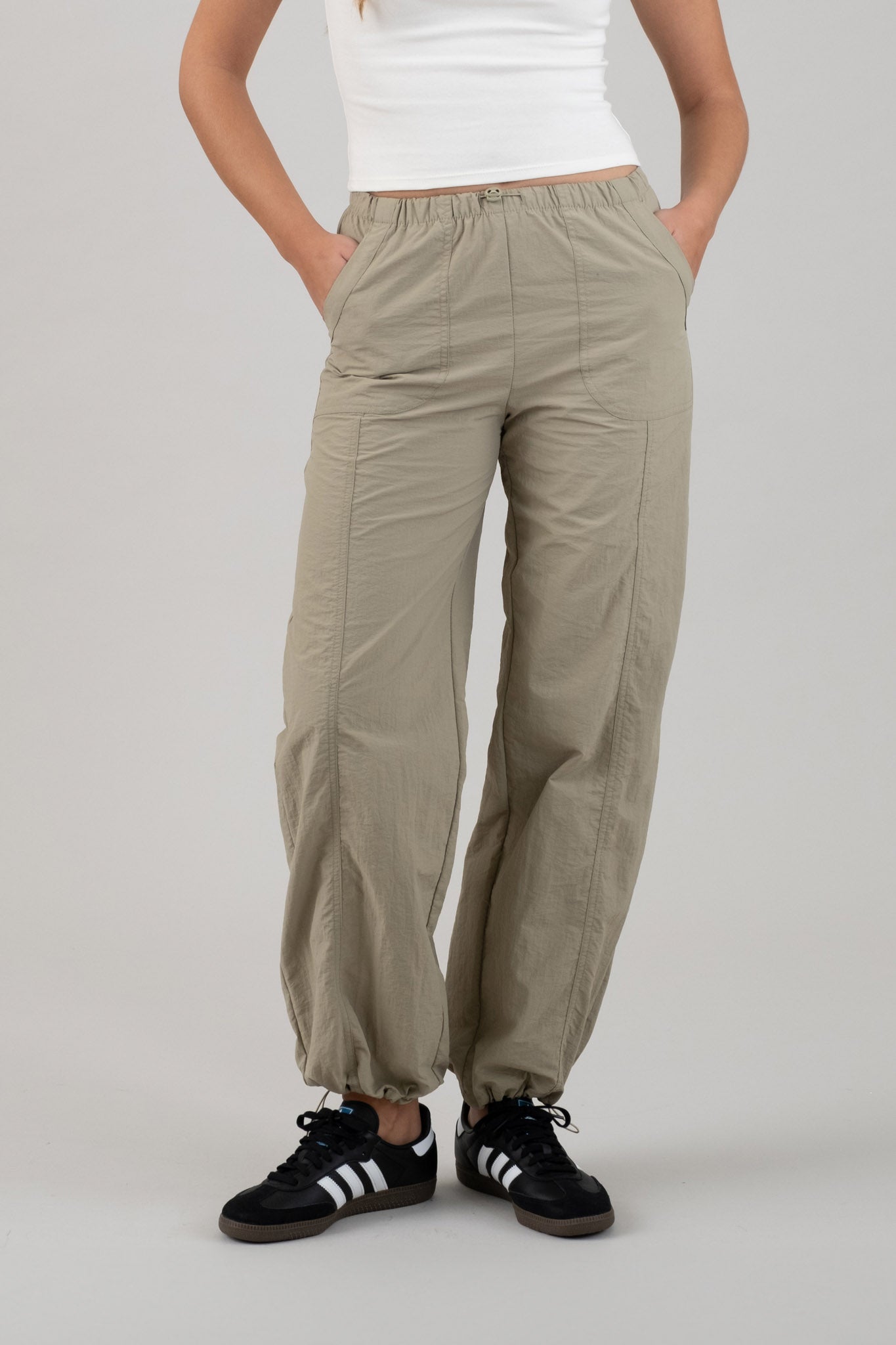 Drawstring Nylon Joggers