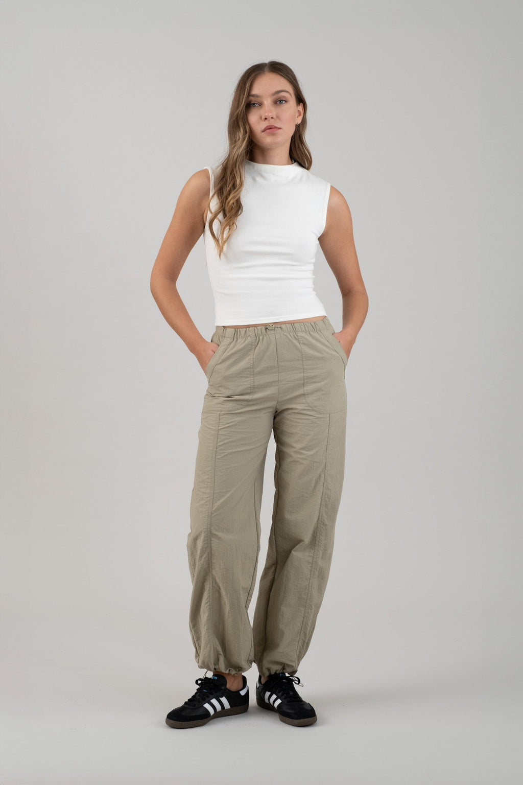 Drawstring Nylon Joggers