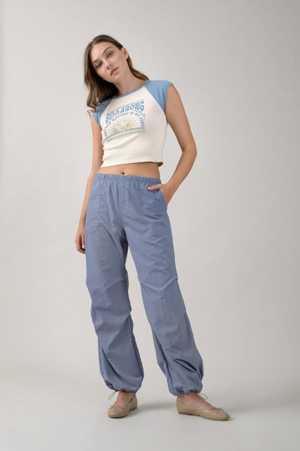 Drawstring Parachute Pants
