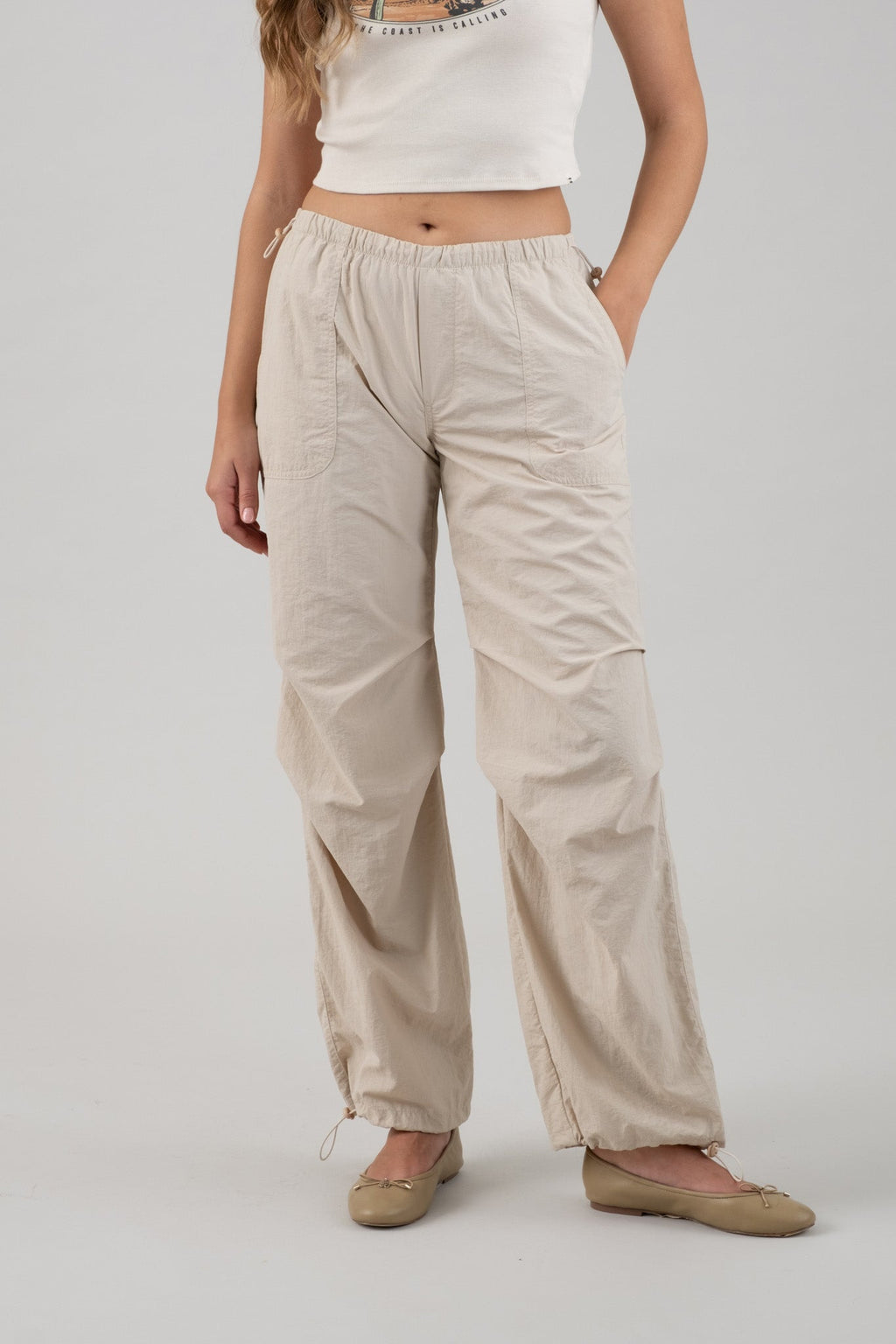 Drawstring Parachute Pants
