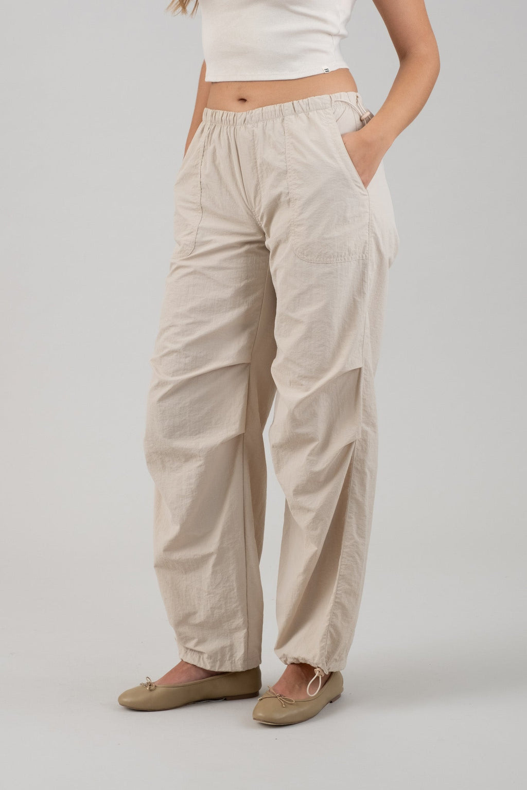 Drawstring Parachute Pants