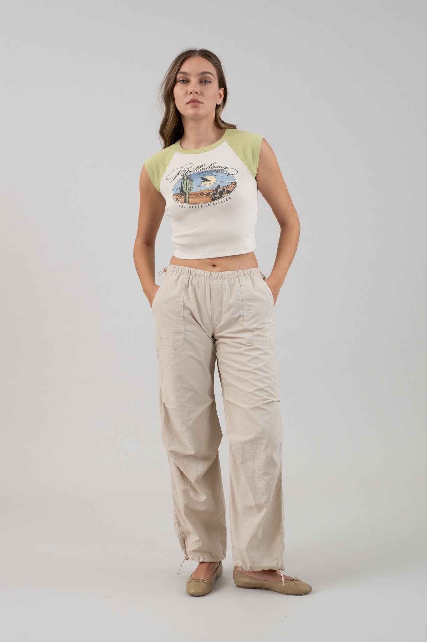 Drawstring Parachute Pants