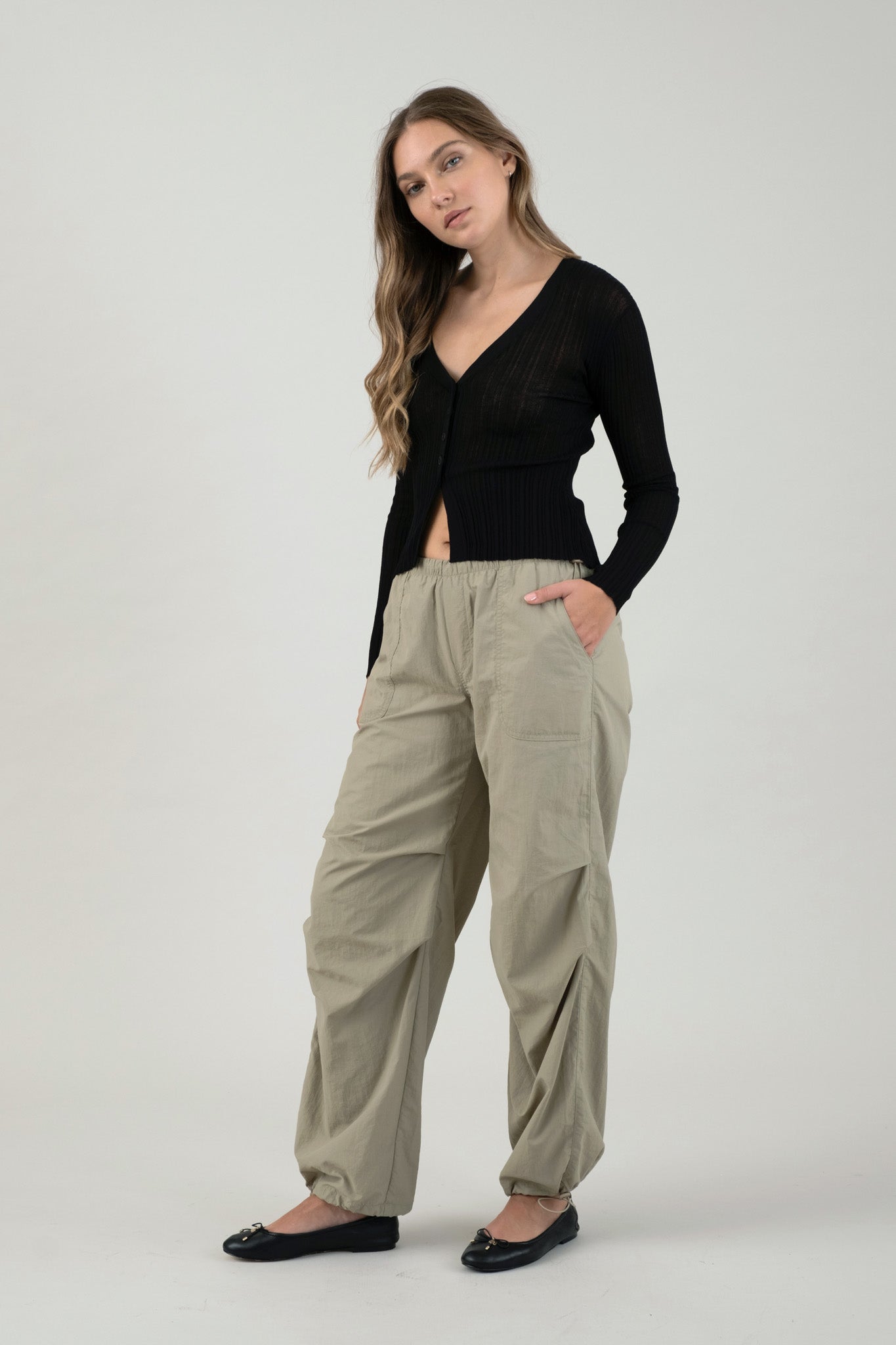 Drawstring Parachute Pants