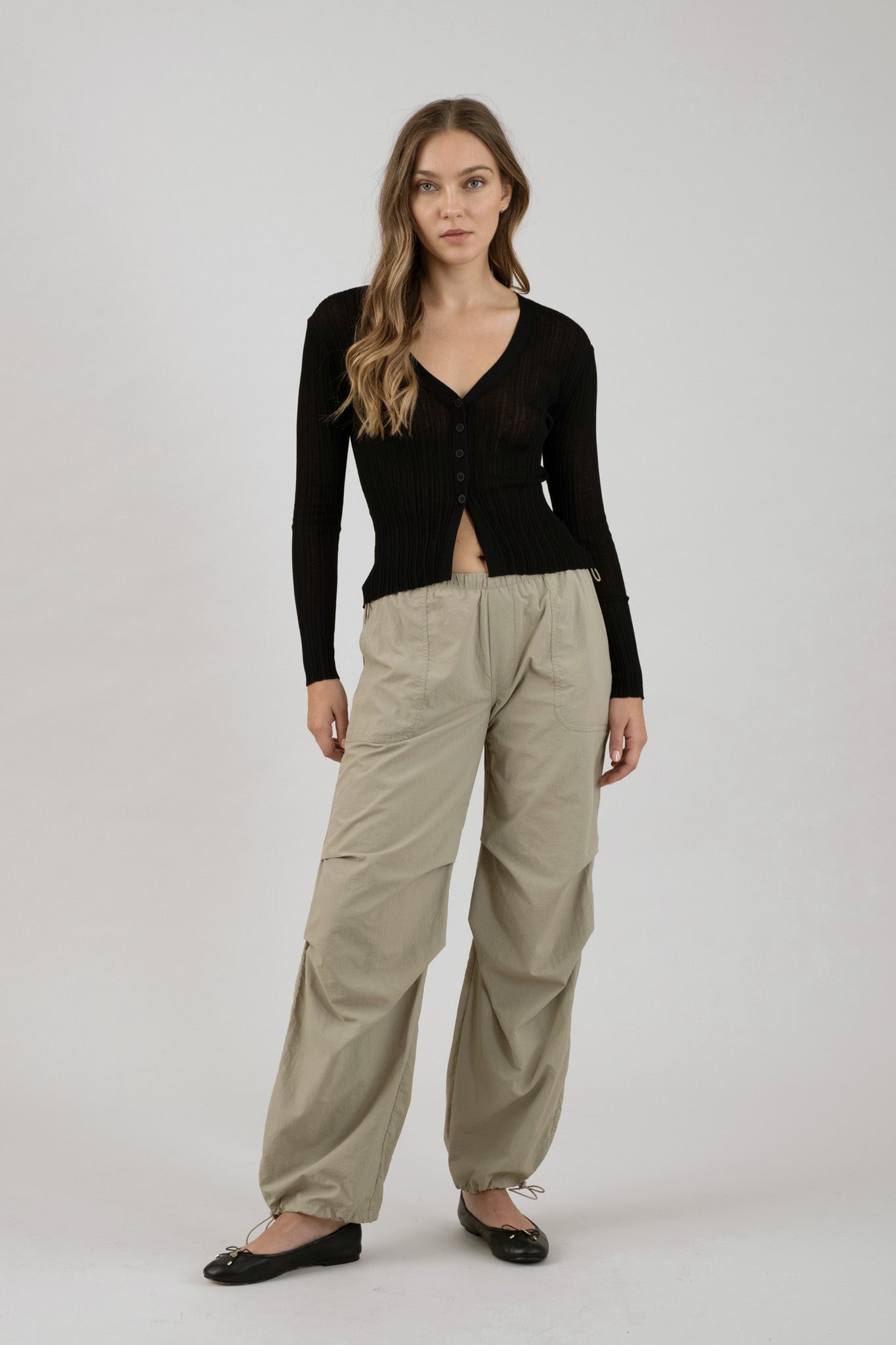 Drawstring Parachute Pants