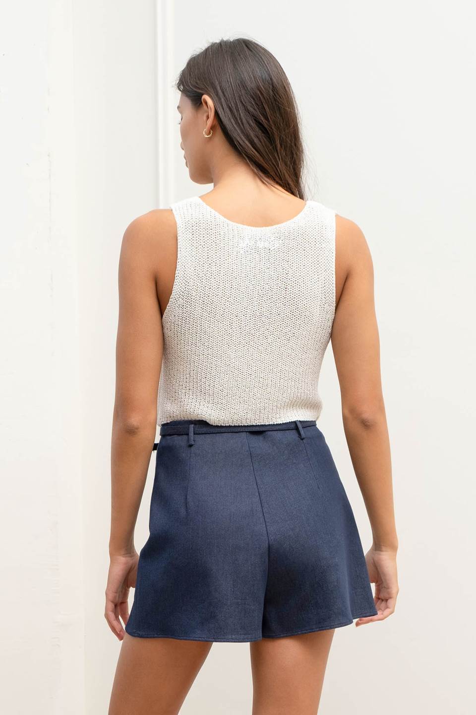 Front Hook And Eye Knit Sweater Vest