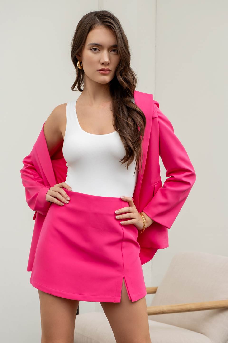 Side Slit Mini Skort