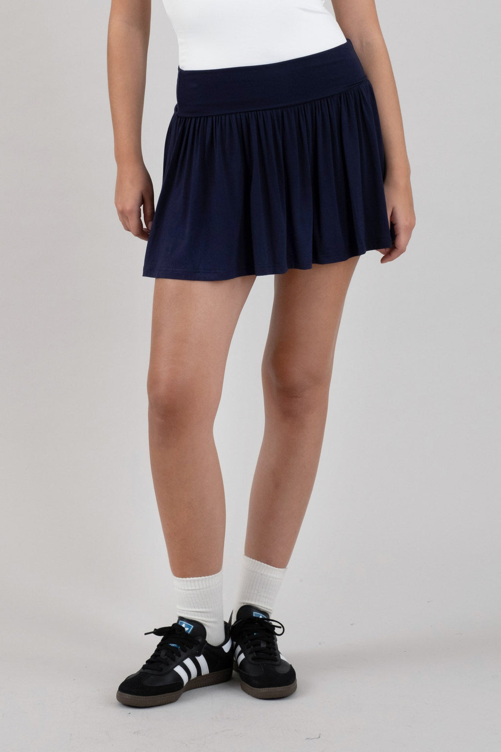 Wide Waistband Tennis Mini Skirt With Shorts