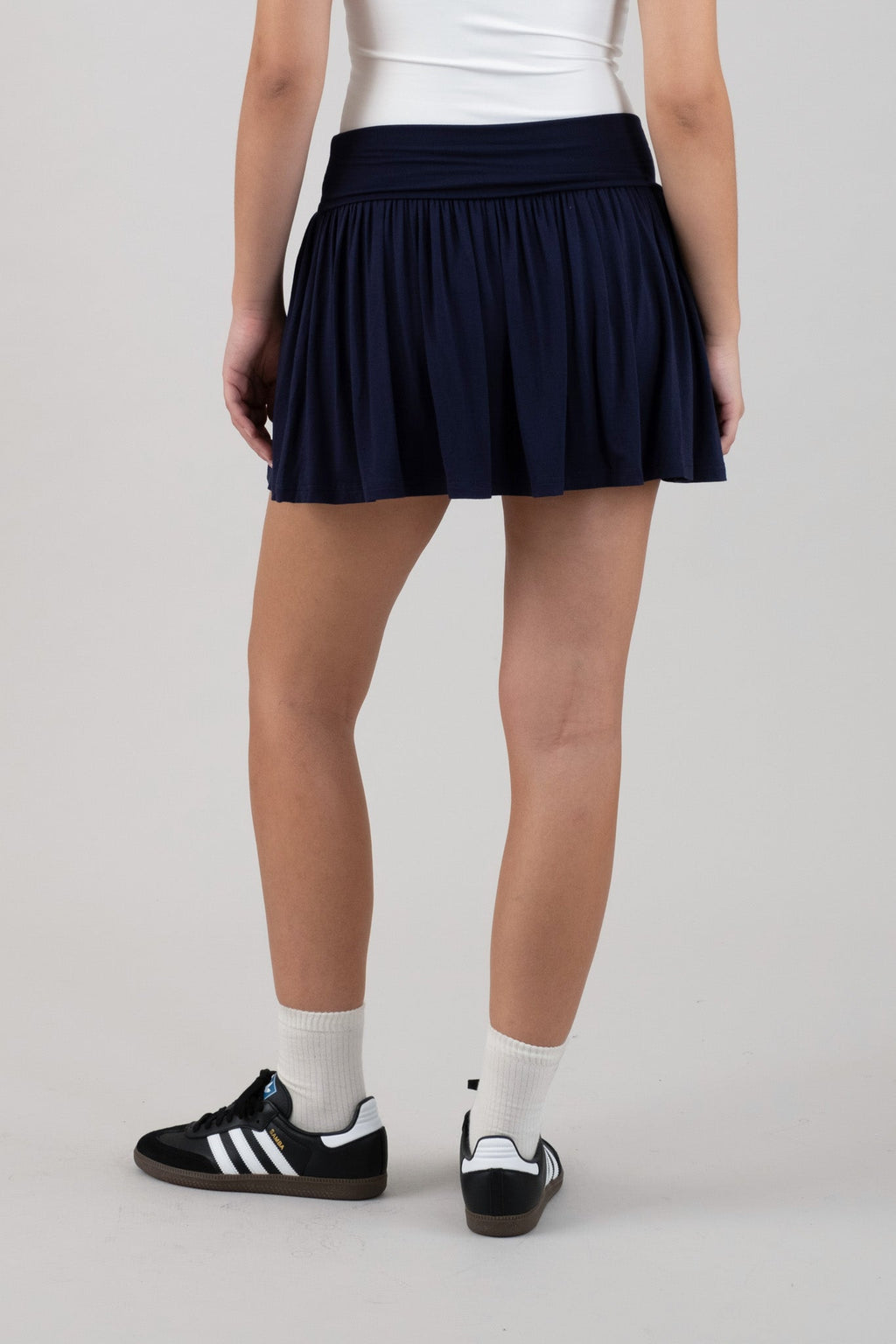 Wide Waistband Tennis Mini Skirt With Shorts