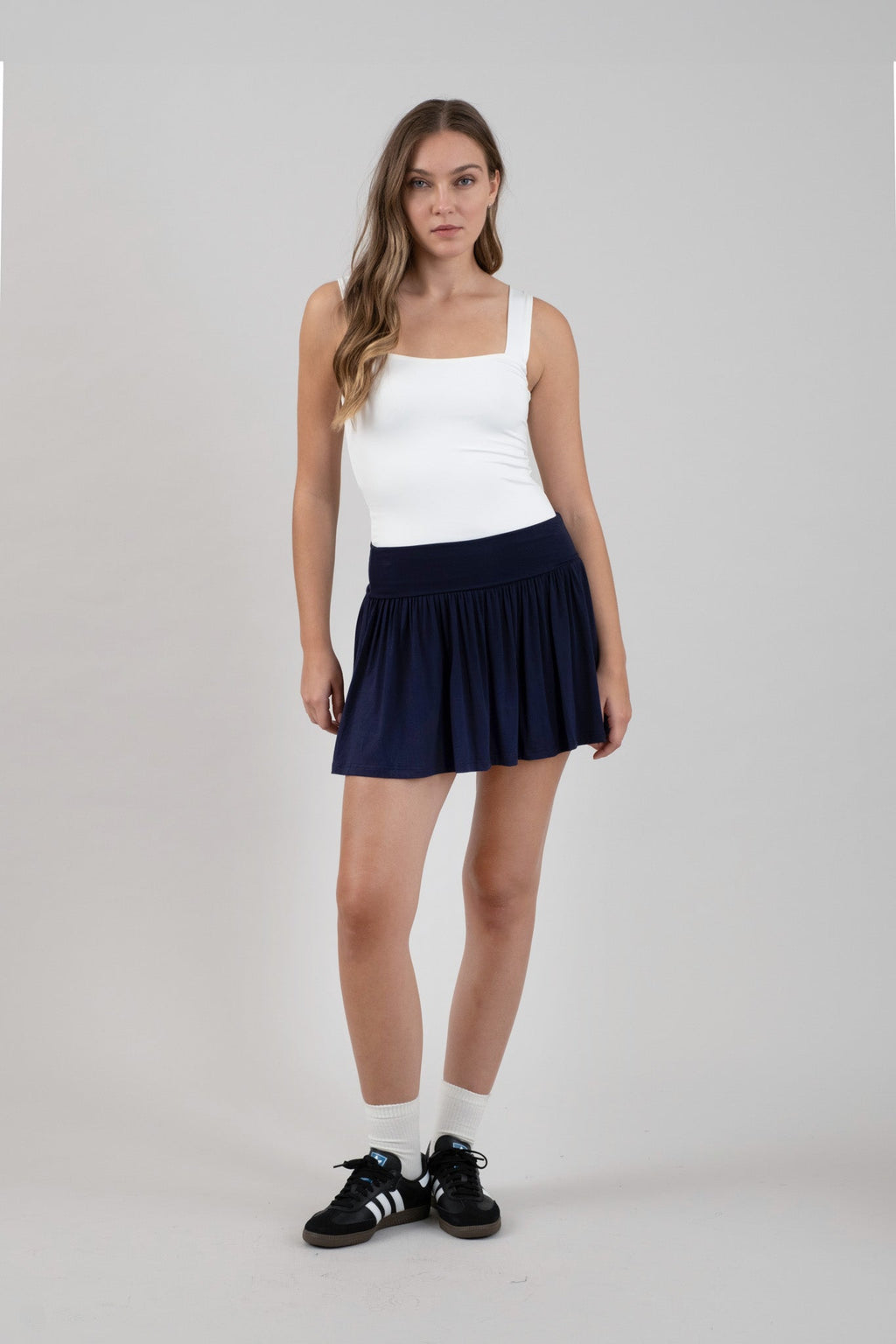 Wide Waistband Tennis Mini Skirt With Shorts