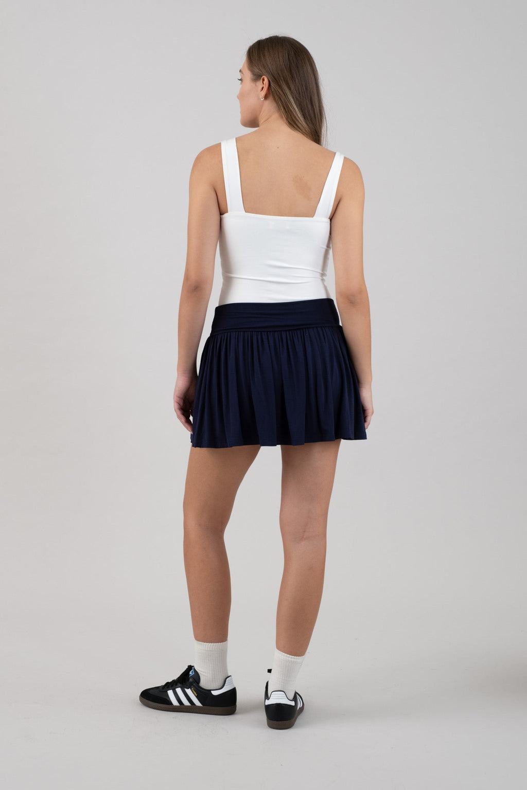 Wide Waistband Tennis Mini Skirt With Shorts