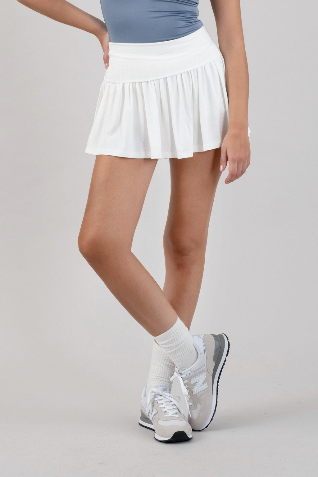 Wide Waistband Tennis Mini Skirt With Shorts