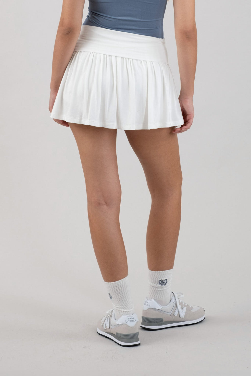 Wide Waistband Tennis Mini Skirt With Shorts